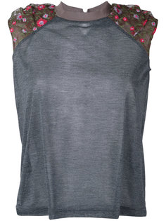 floral accent crew tank Kolor