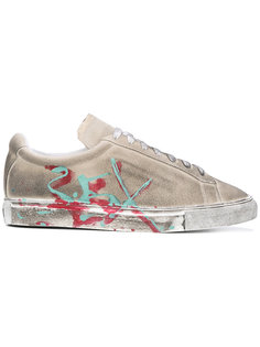 distressed painted trainers Xander Zhou