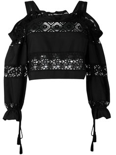 топ с кружевной отделкой Alberta Ferretti