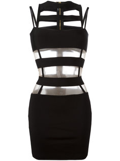 мини-платье с сетчатыми полосками Balmain
