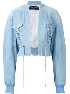 cropped denim bomber Balmain