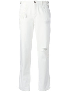 джинсы с цветочной вышивкой Ermanno Scervino