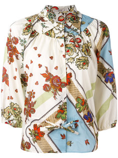 flower trellis print puff sleeve blouse Etro
