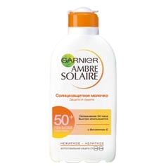 GARNIER Солнцезащитное молочко для тела Ambre Solaire Защита от сухости SPF 50+ 200 мл