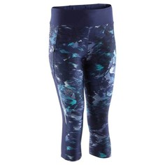 Женские Бриджи Для Бега Run Dry+, Мраморный Голубой Kalenji
