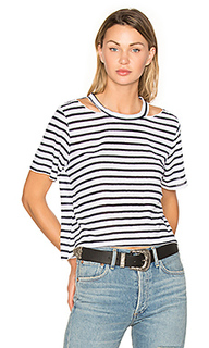 Stripe cut out crop tee - LNA