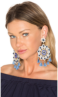 X revolve aretes fiesta blue mandala earring in blue &amp; grey - Mercedes Salazar
