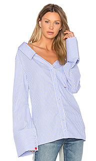 Striped off the shoulder top - OFF-WHITE