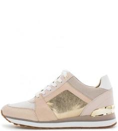 Кожаные кроссовки с замшевой вставкой Michael Michael Kors