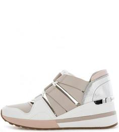 Кожаные кроссовки с контрастными вставками Michael Michael Kors