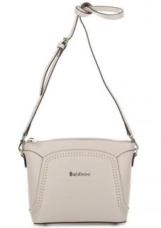 Кожаная сумка бежевого цвета на молнии Baldinini