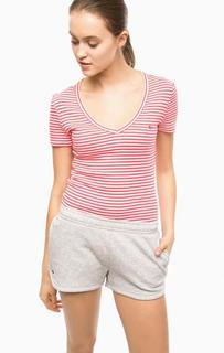 Хлопковая футболка с треугольным вырезом Lacoste