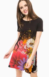 Платье-футболка расклешенного силуэта Desigual