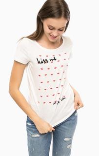 Хлопковая футболка с нашивками Only