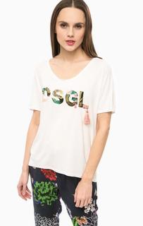 Футболка оверсайз с декоративной отделкой Desigual