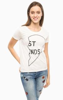 Белая футболка с контрастным принтом Only