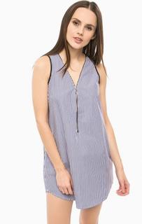 Платье из хлопка в полоску с вырезом на молнии Fornarina