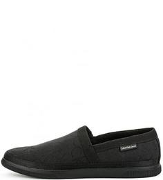 Черные слипоны из текстиля Calvin Klein Jeans
