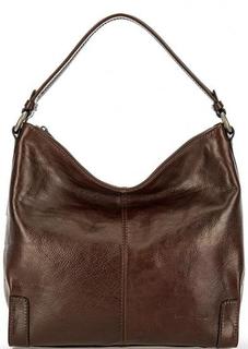 Коричневая кожаная сумка через плечо Gianni Conti