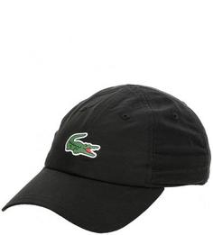 Черная бейсболка с логотипом бренда Lacoste
