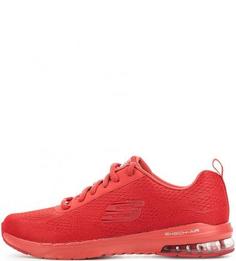 Красные текстильные кроссовки на шнурках Skechers