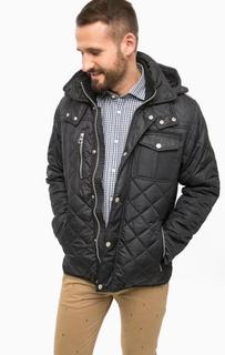 Стеганая синяя куртка со съемным капюшоном Lerros