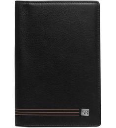 Кожаная обложка для паспорта черного цвета Sergio Belotti