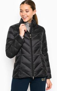 Короткий пуховик из полиамида на молнии EA7