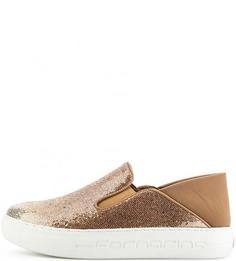 Коричневые текстильные слипоны Fornarina