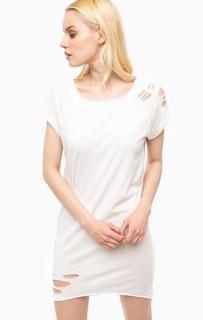 Короткое белое хлопковое платье MET