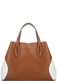 Кожаная сумка с контрастными вставками Cromia