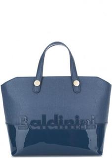 Кожаная сумка с лаковыми вставками Baldinini