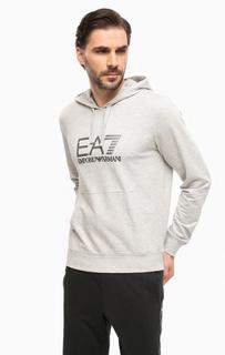 Толстовка из хлопка с логотипом бренда EA7