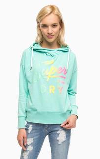 Толстовка мятного цвета с ярким принтом Superdry