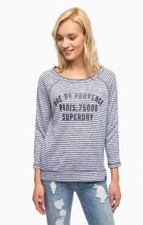 Тонкий синий джемпер в полоску Superdry