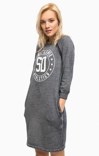 Короткое синее платье с принтом Superdry