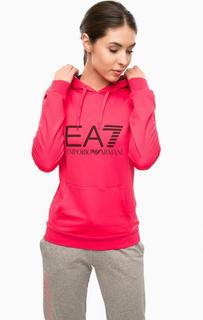 Толстовка цвета фуксии с логотипом бренда EA7