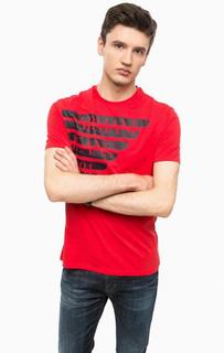Красная футболка с принтом Armani Jeans