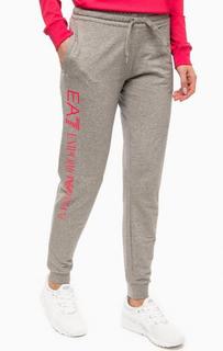 Серые брюки из хлопка с манжетами EA7