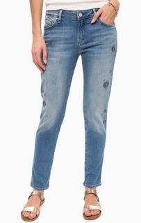 Джинсы бойфренд с отделкой стразами Mavi