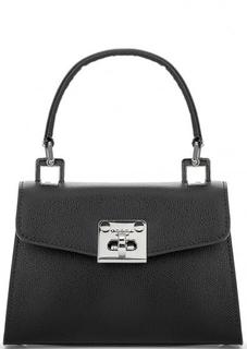 Черная кожаная сумка с одной ручкой Tosca BLU