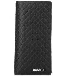 Черное портмоне из плетеной кожи Baldinini