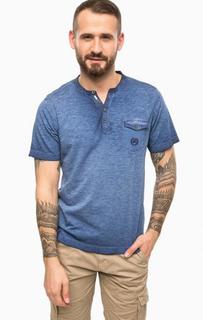 Синяя хлопковая футболка с карманом Lerros