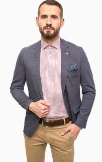 Синий хлопковый пиджак с карманами Lerros