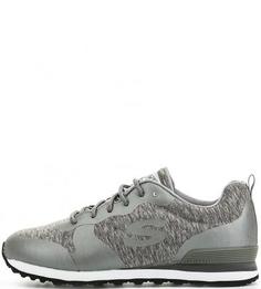 Серые текстильные кроссовки на шнурках Skechers
