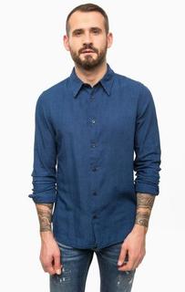 Синяя хлопковая рубашка с длинными рукавами Gas