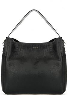 Кожаная сумка черного цвета Furla