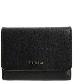 Черный кошелек из сафьяновой кожи Furla