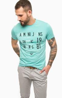 Футболка мятного цвета с принтом Armani Jeans