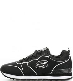 Черные текстильные кроссовки на шнурках Skechers